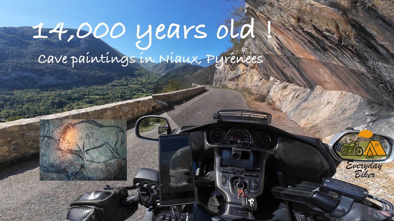 Route to Niaux cave Ariege on a Honda Goldwing motorcycle