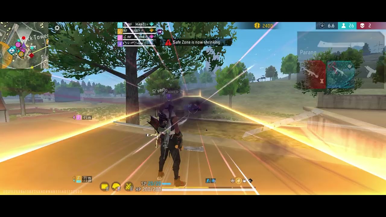 Machine gun gameplay free fire random players as 14 kill barmuda 