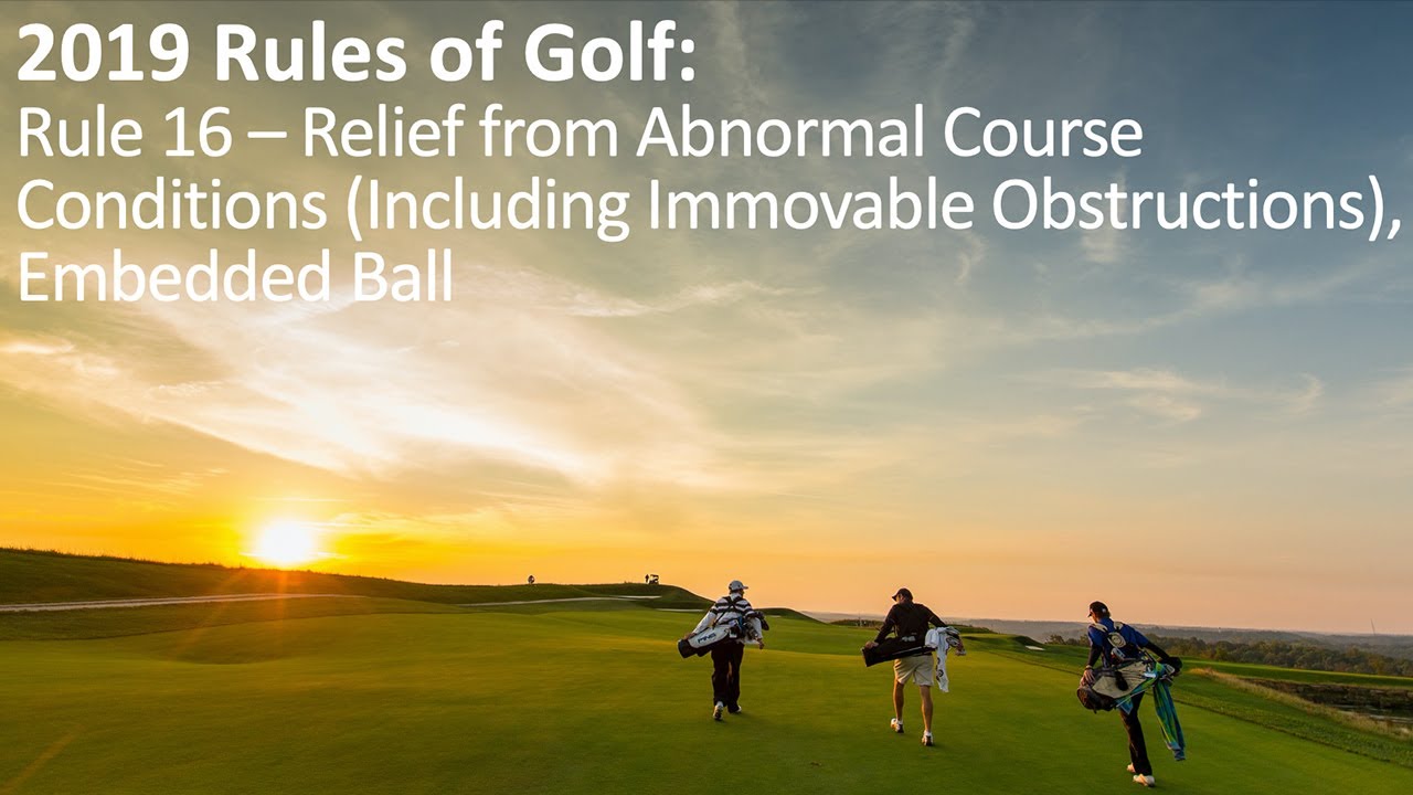 Rule 16 - Abnormal Course Conditions