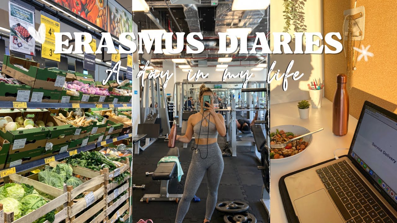 ERASMUS DIARIES: Um dia na minha vida a VIVER SOZINHA *study vlog, o meu treino, compras...