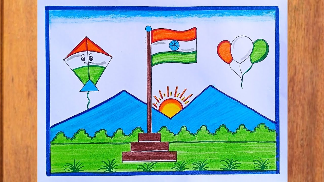 Republic Day drawing easy| Republic day poster drawing| Happy Republic day drawing| I love India 