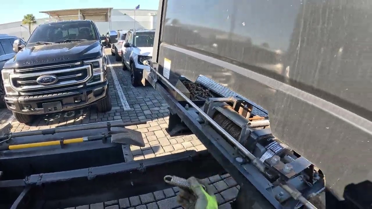 Dropping ford f150 off at the dealership.
