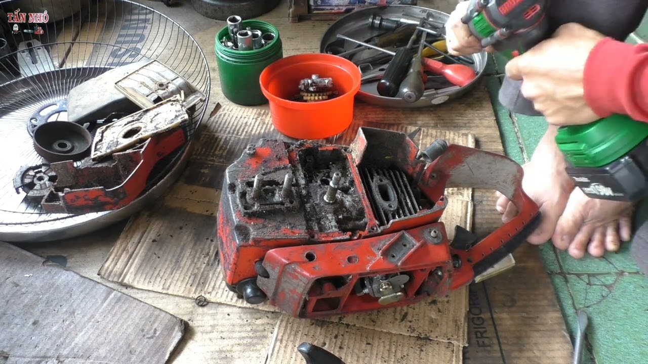 Phục hồi lại máy cưa Shindaiwa 346 đã hỏng, mất lửa xước trái ( độ lửa thay pistong bạc )