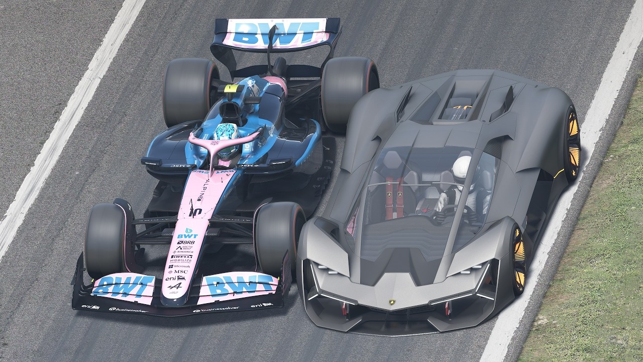 Alpine F1 2025 vs Lamborghini Terzo Millennio at Monza