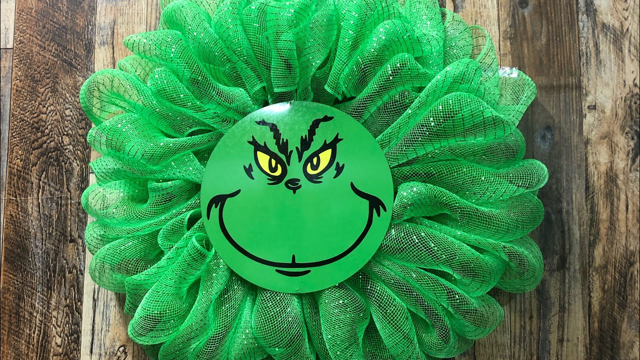 How to make a Deco mesh bubble method Grinch wreath