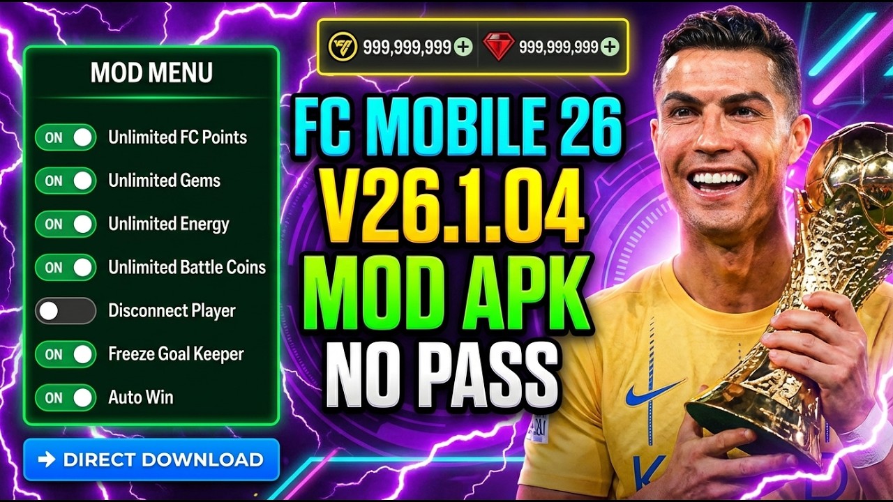 FC MOBILE MOD MENU V26.1.04 🎯 Неограниченные деньги, FC Points | FC Mobile Mod Apk