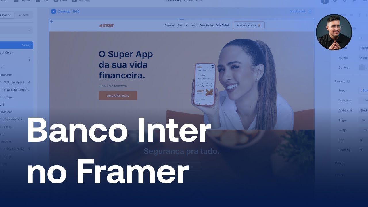 Criando o Site do Banco Inter no Framer  - Passo a Passo
