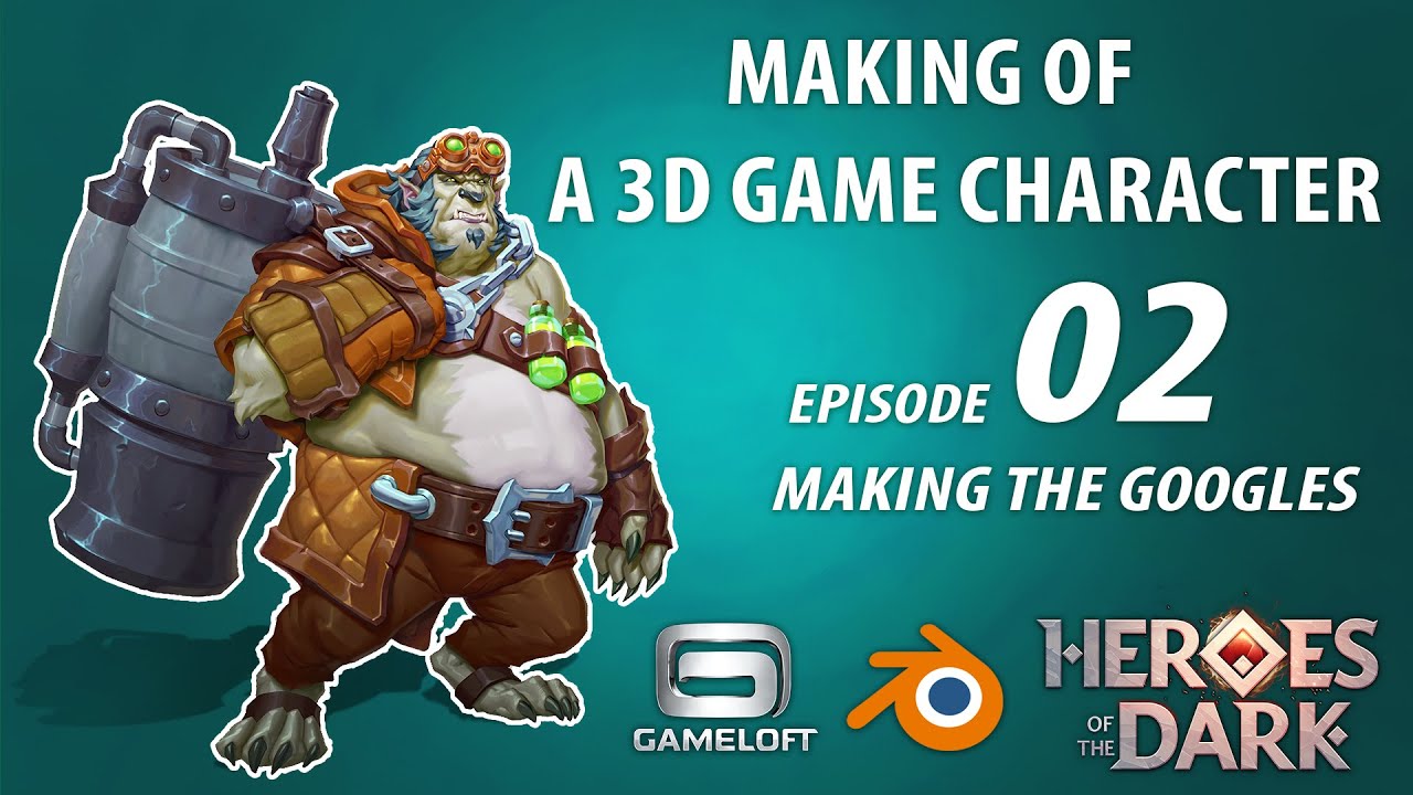 Making the googles - Create a commercial game 3D character episode 02