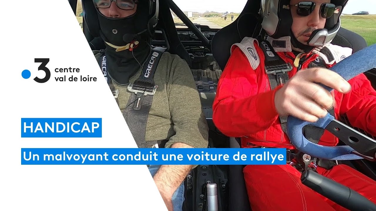 Thenay : Un malvoyant r&eacute;alise son r&ecirc;ve de conduire une voiture de rallye