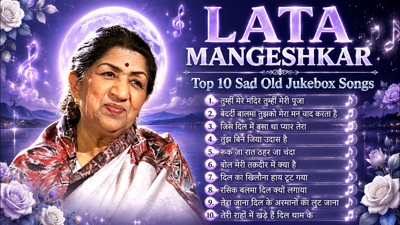 Lata Mangeshkar Sad Songs | तुम्ही मेरे मंदिर तुम्हीं मेरी पूजा | Top 10 Old Sad Songs | Old Is Gold