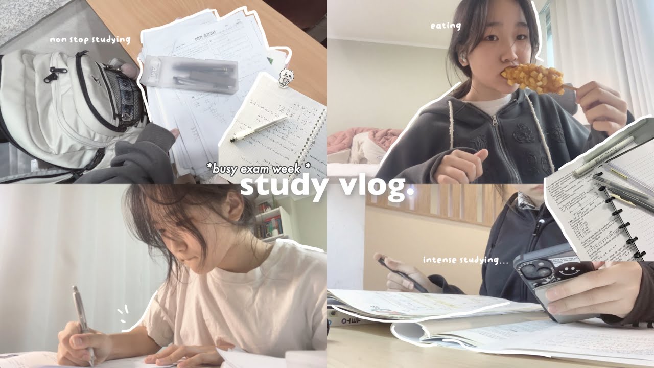 [STUDY VLOG] productive days in life, studying for midterms, exam week *intense studying*