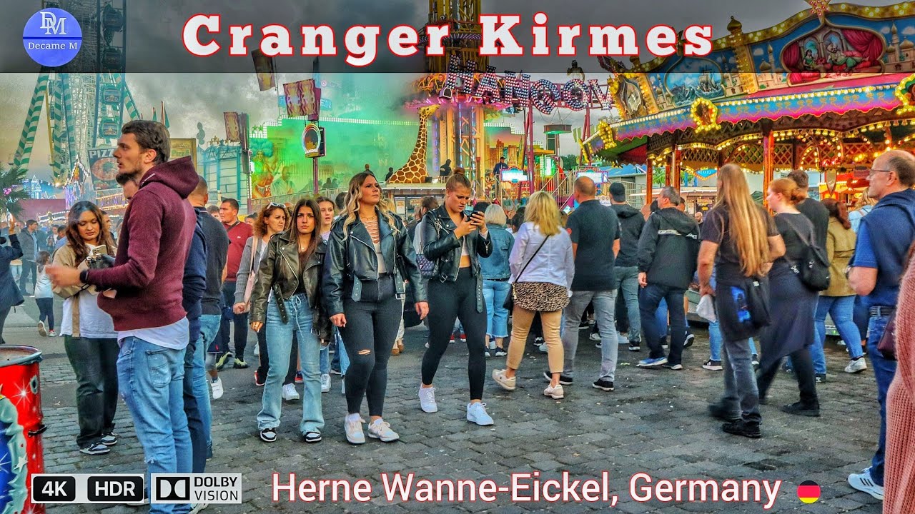 Cranger Kirmes 2023, tour on the closing day of the Cranger Kirmes in Herne in Germany 4k 60fps