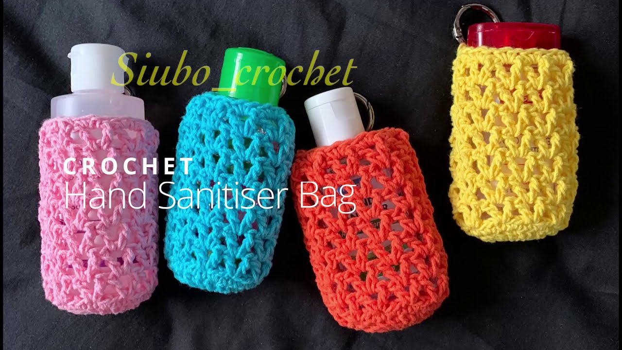 【鈎織搓手液掛袋 適合新手入門】 Crochet Hand Sanitizer Bag for Beginners  (廣東話教學｜鈎織新手｜詳細解說｜Tutorial）