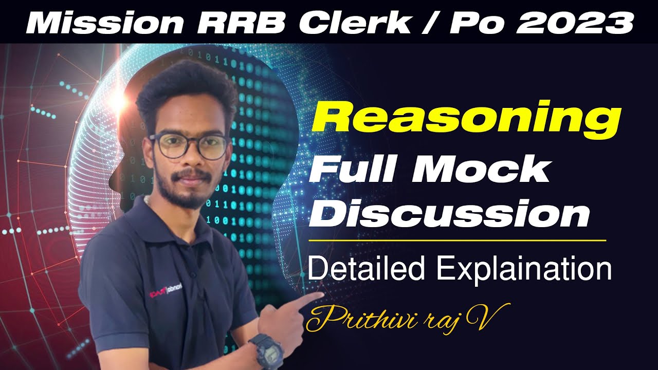 Reasoning  Full Mock discussion by Prithvi Raj | Mission RRB CLERK & PO  | Veranda Race
