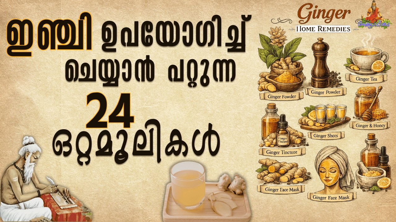 24 അസുഖങ്ങൾക്ക് ഒരൊറ്റ പരിഹാരം: ഇഞ്ചി ഒറ്റമൂലികൾ | 24 Home Remedies Using Ginger Malayalam