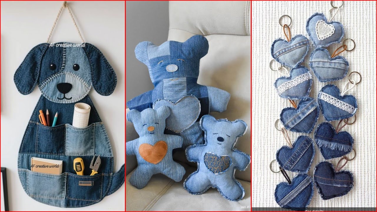 Rustic Home Decor Using Old Denim Jeans||Denim Patchwork Wall Hanging Ideas You’ll Love#trending 