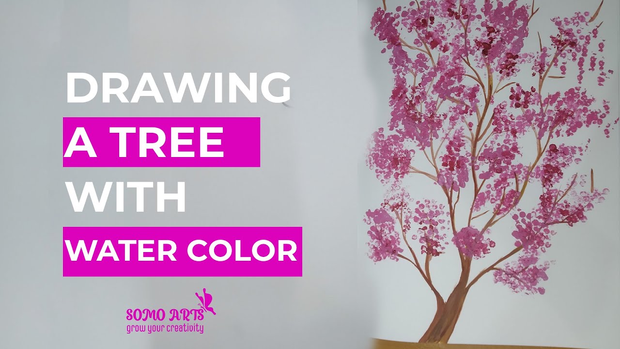Coloful Tree - Drawing A Tree With Water Color | colorfull Arts | Somo Arts