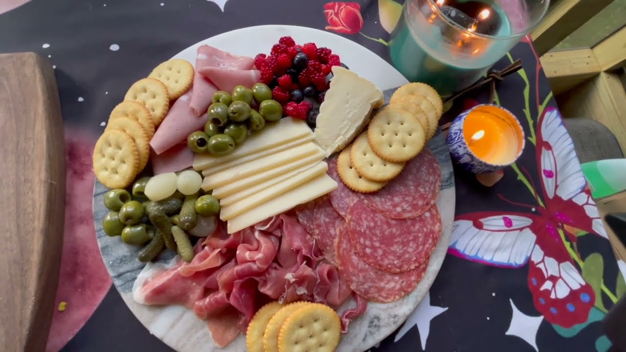 ASMR Building a Charcuterie + Cheese Board by the River