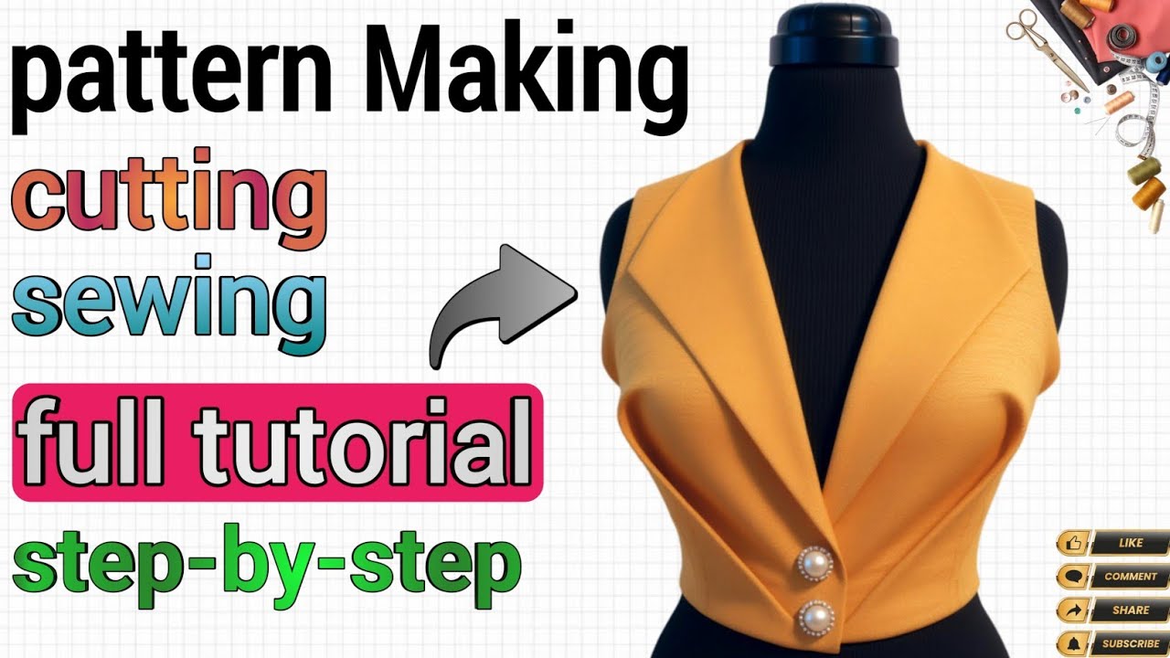 How to make this collar and bodice in 3 steps | Pattern making, cutting, sewing + fit