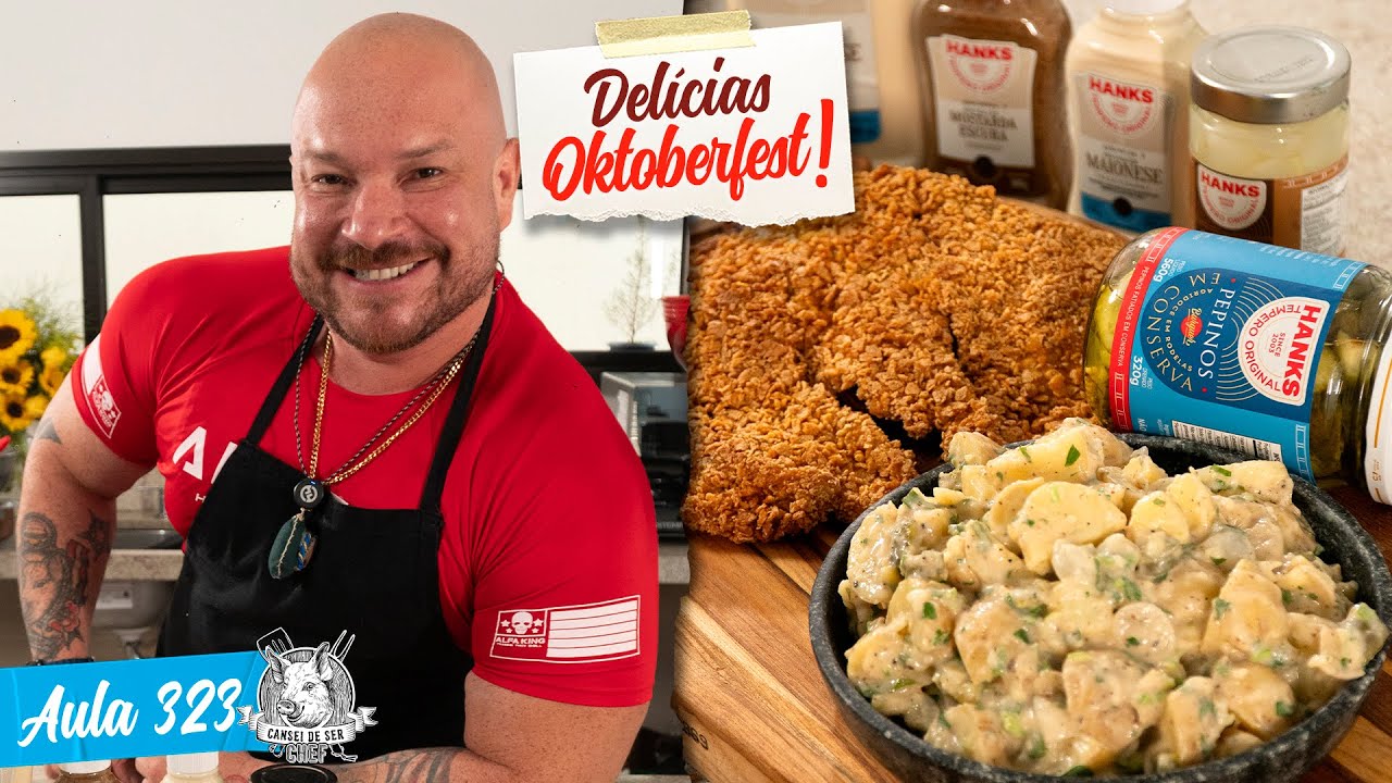 SCHNITZEL SUÍNO DE OKTOBERFEST - Milanesa empanada no corn flakes | Cansei de Chef