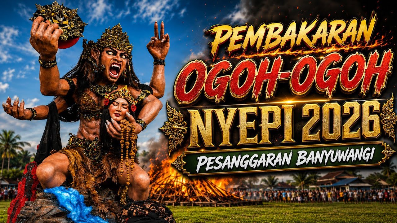 Prosesi Pembakaran Ogoh-ogoh Nyepi 2026 Saka 1948 di Pesanggaran Banyuwangi 