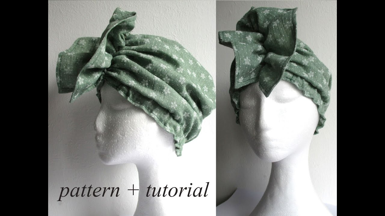 Sew Cotton Turban Hat With Ruffles And Elastic. Sewing Pattern PDF (XS - 3XL size) + Photo Tutorial