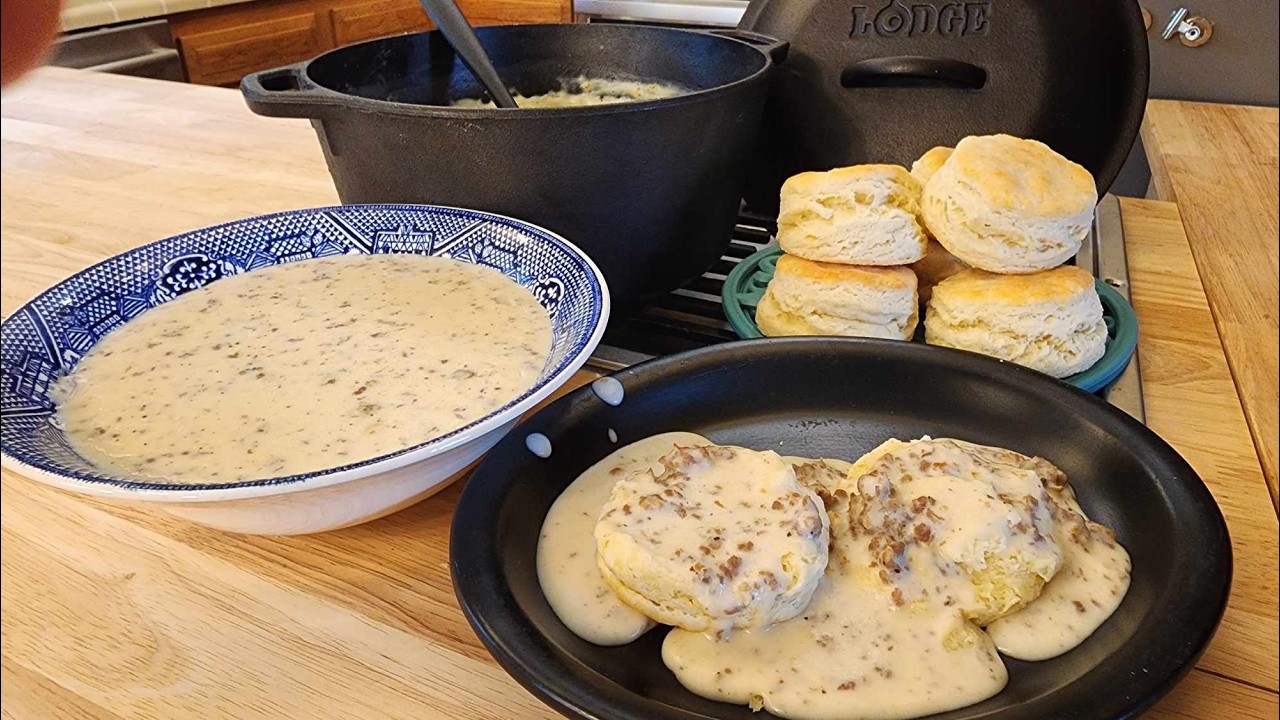 Grandma's SECRET Biscuit & Gravy Recipe -The Hillbilly Kitchen's Best-Ever Biscuits & Sausage Gravy