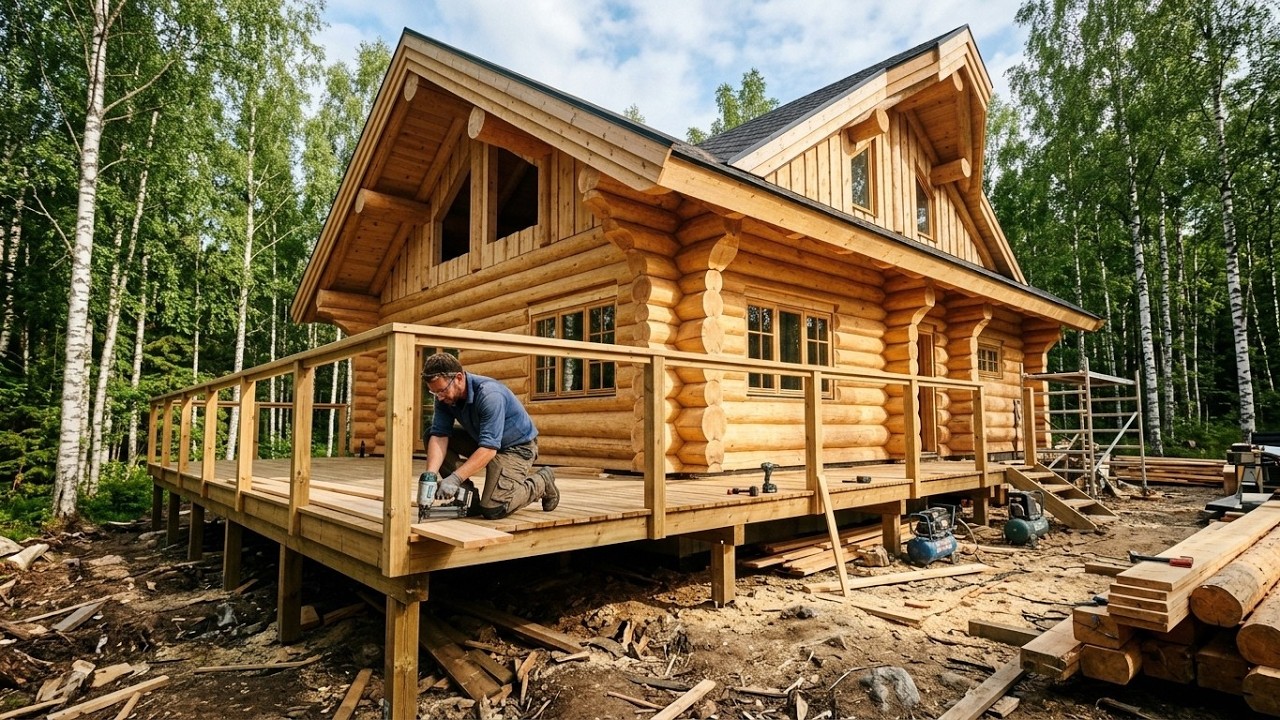 One Year Solo Build: Incredible DIY Dream Log Cabin in the Woods Start to Finish @ThisIsMyAlaska