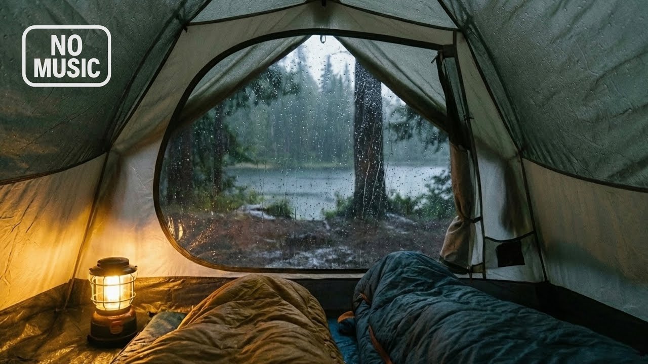 Fall Asleep in a Cozy Tent ⛺️ | 8 Hours Cozy Rain Ambience (No Music)