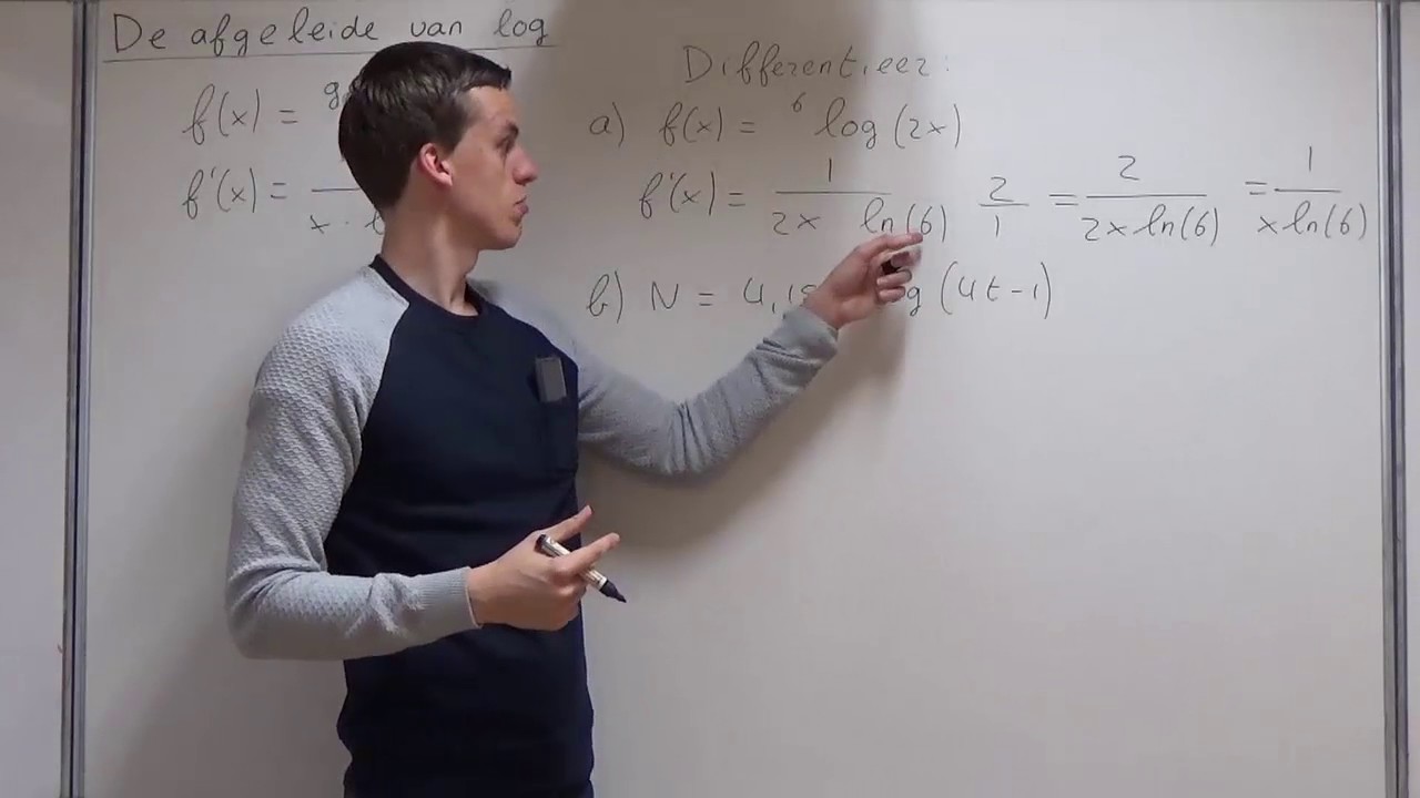 Logaritmen differenti&euml;ren (VWO wiskunde A)