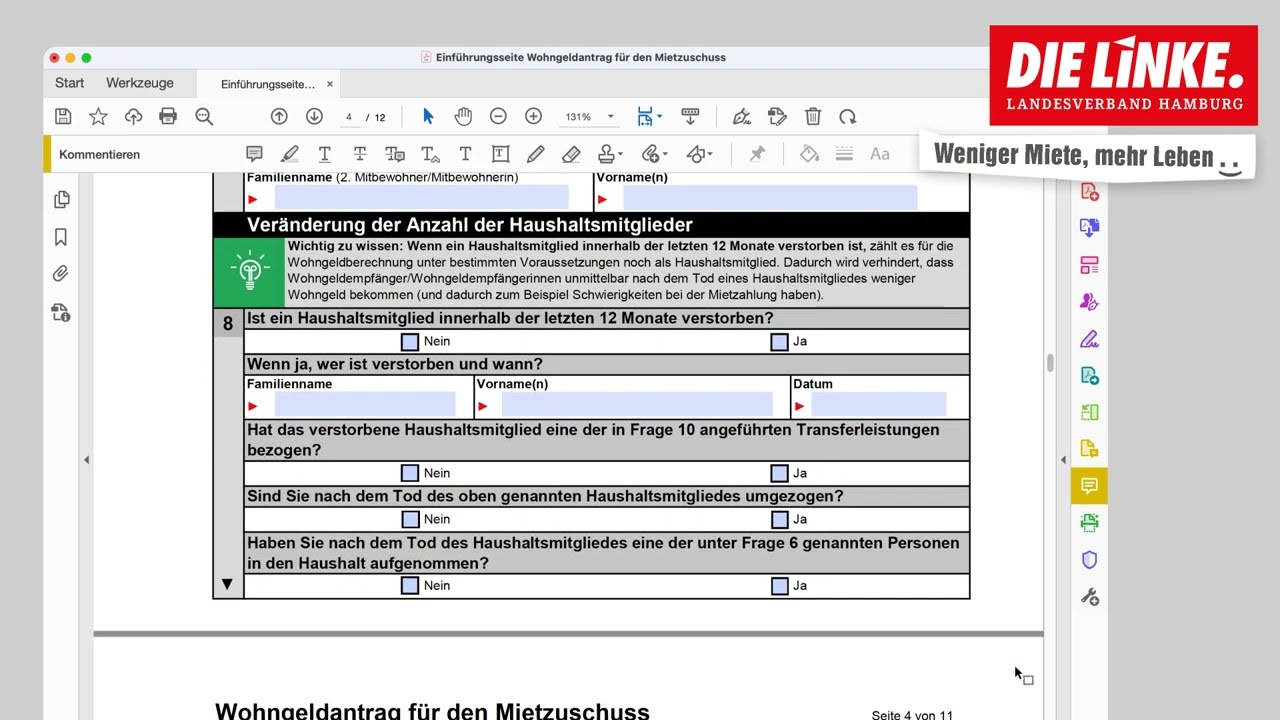 Wohngeld Plus: Wohngeldantrag ausfüllen für Rentnerin oder Rentner