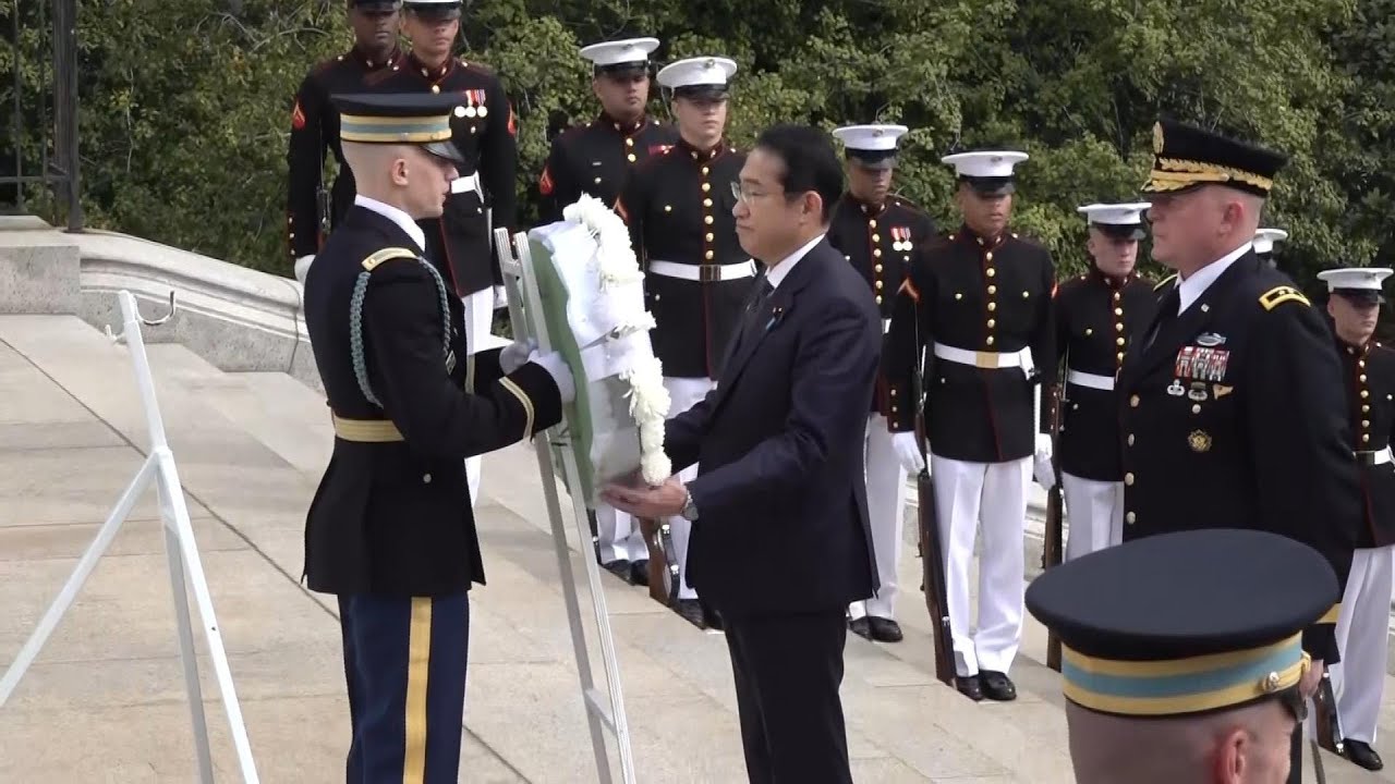Japanese PM Fumio Kishida begins a much-anticipated visit to Washington, lays wreath at Arlington
