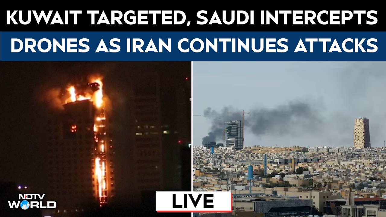 Iran Attacks Kuwait LIVE | Residential Building In Kuwait On Fire | Saudi Intercepts Iranian Drones