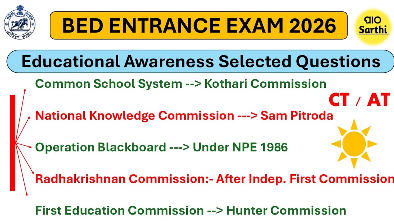 BED ENTRANCE EXAM 2026 PREPARATION । EDUCATIONAL COMMITTEES COMMISSIONS AND POLICIES 