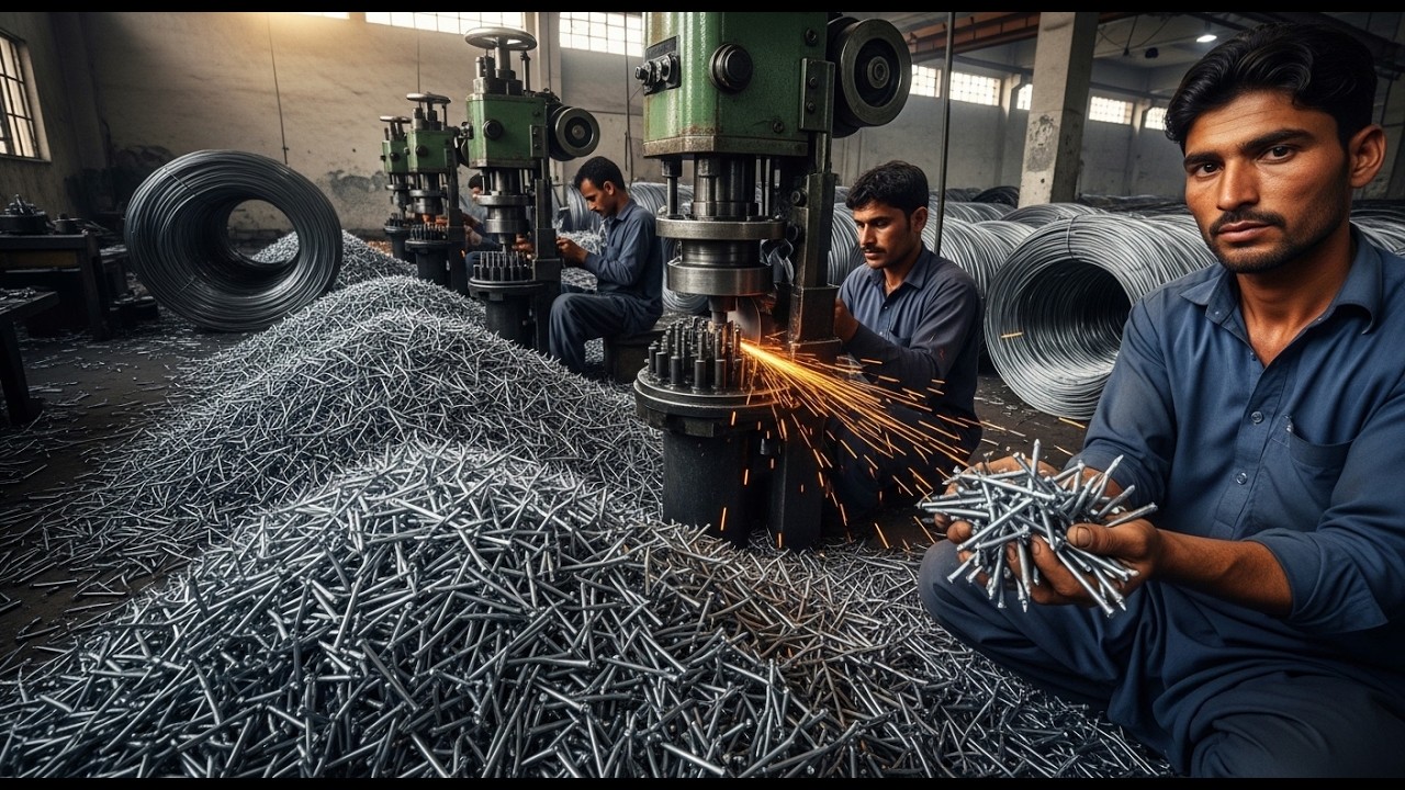 Complete Manufacturing Process of Iron Nails | Nail Making Factory