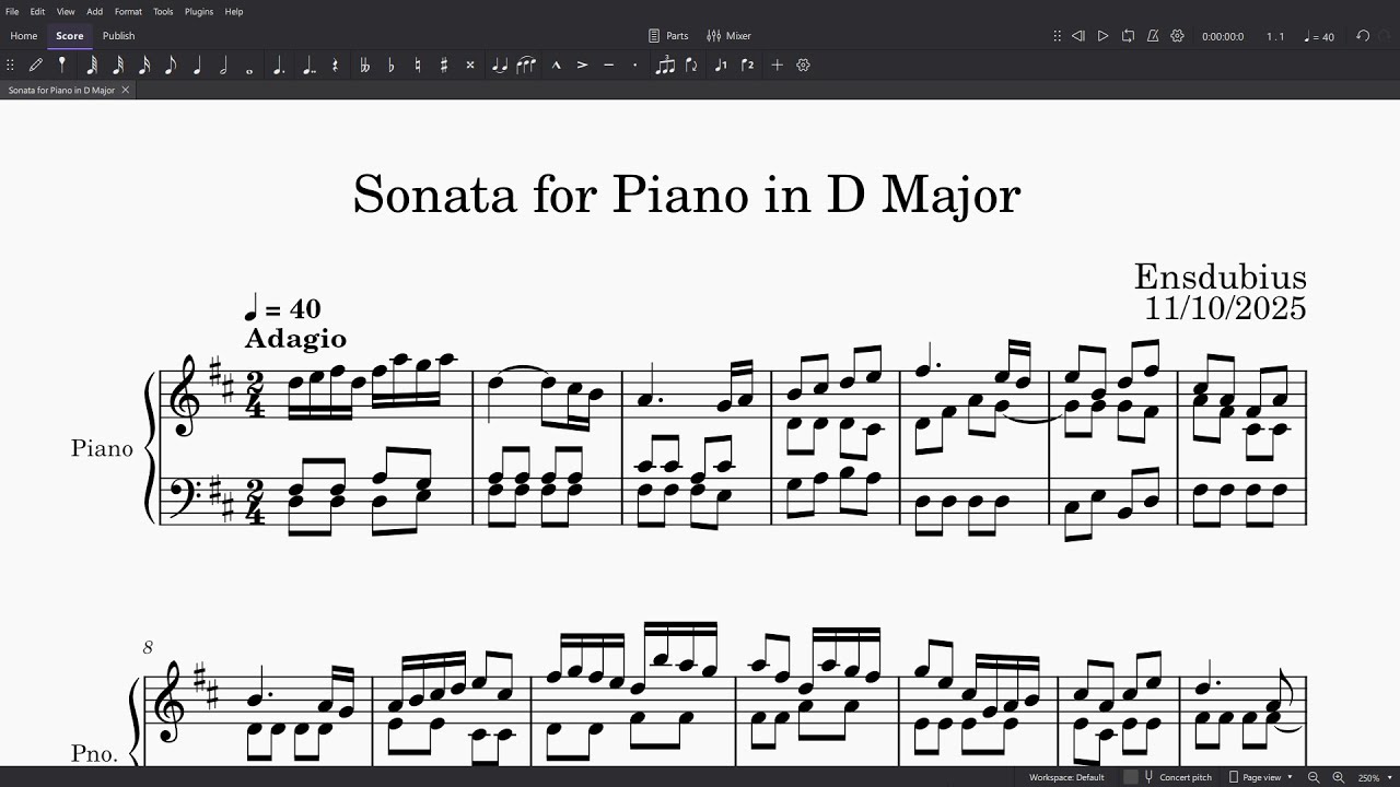 Sonata for Piano in D Major, Op. 45