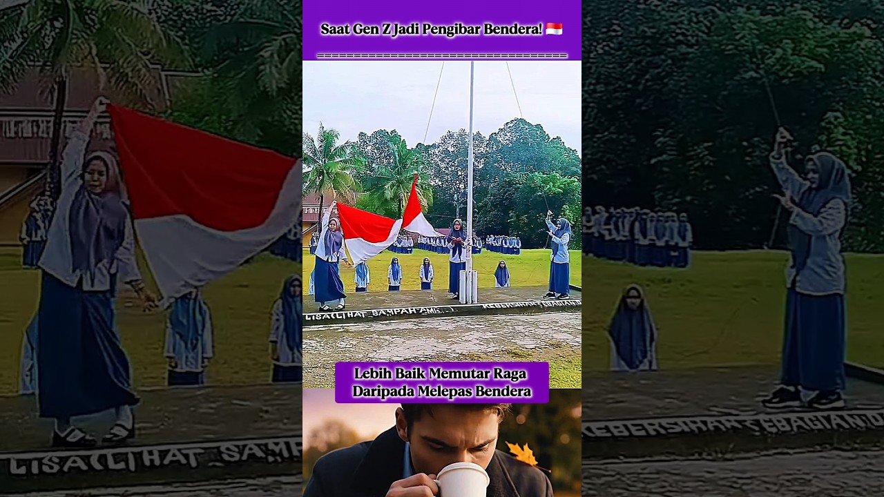 pengibaran bendera merah putih keren di sekolah #trending #shorts #viral #fypシ