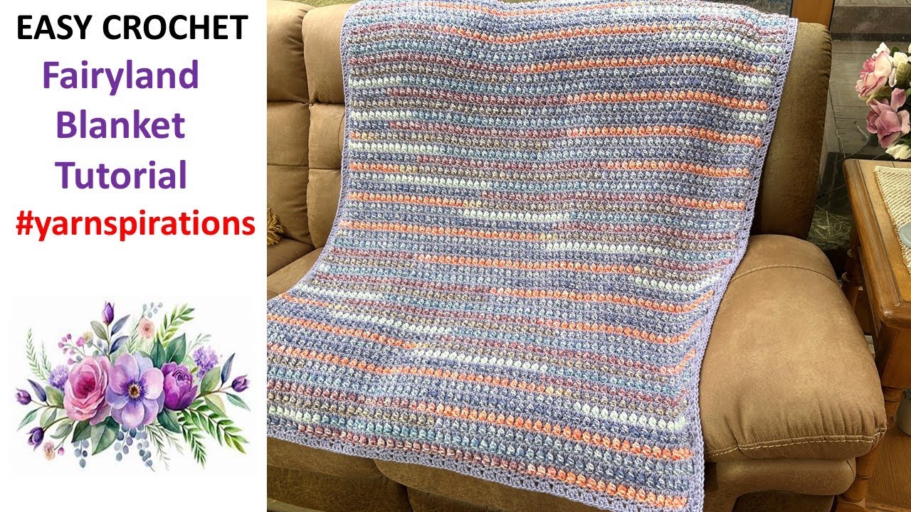 EASY CROCHET Fairyland Blanket Tutorial - Bitty Stripes  #yarnspirations