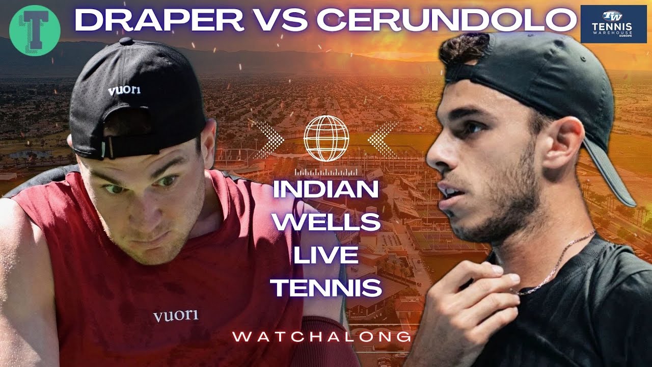 Jack Draper vs Francisco Cerundolo | Indian Wells Round of 32 | LIVE TENNIS WATCHALONG