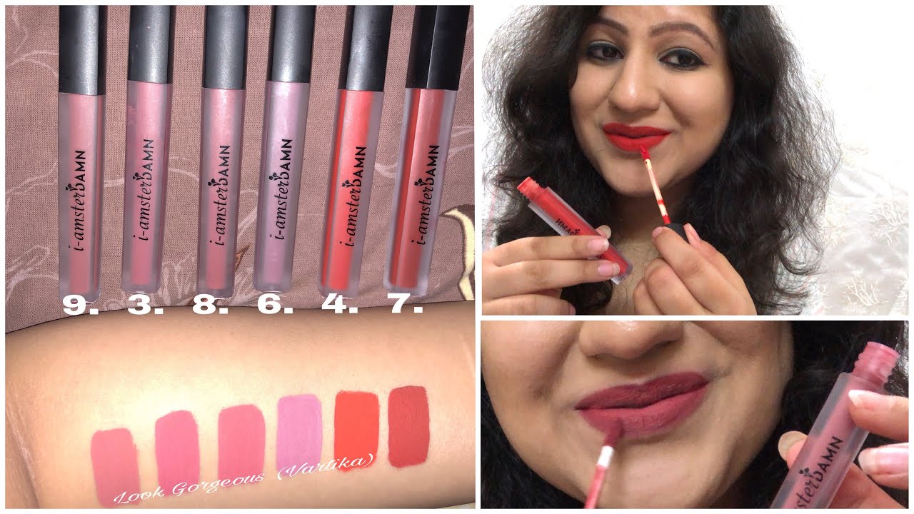 High end liquid matte lipstick under Rs200/ I Amsterdam lipsticks swatches/ purplle.com