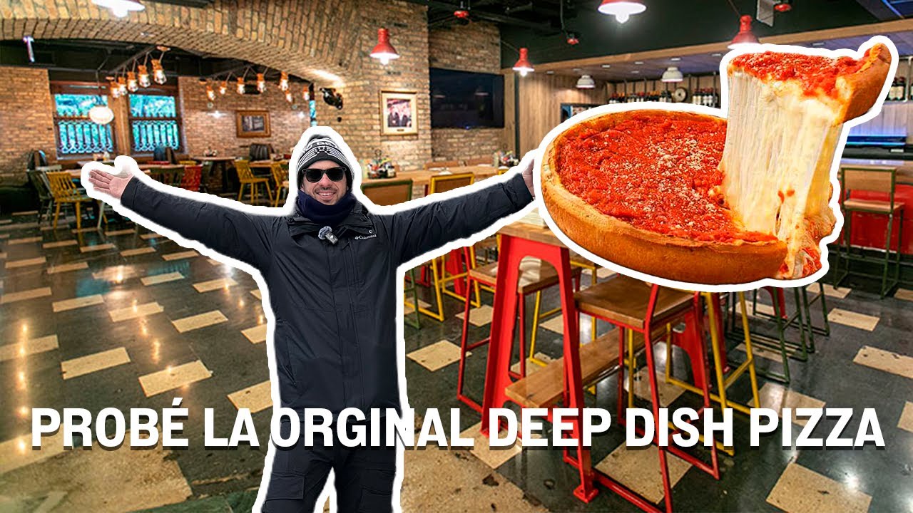 Probando la famosa Deep Dish Pizza 