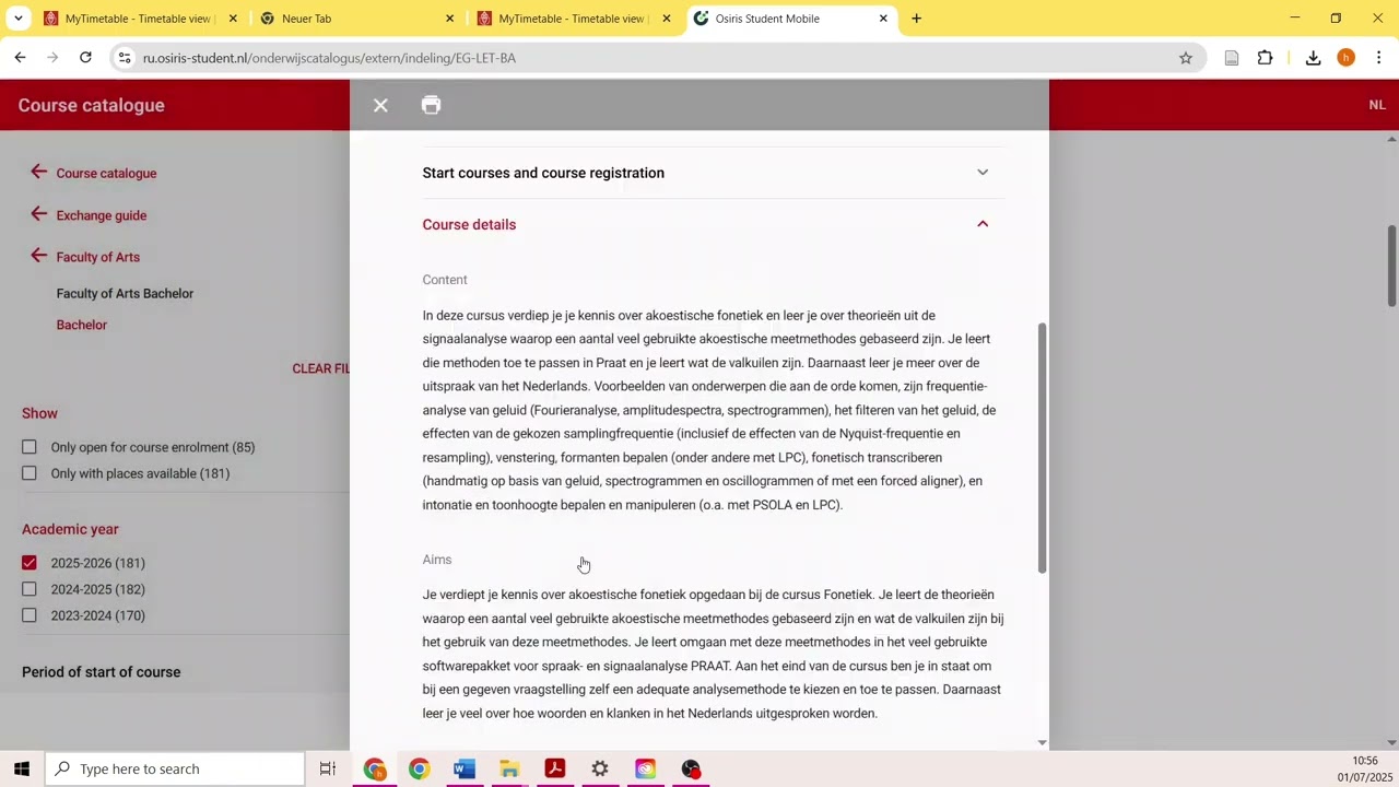 How to select courses as an exchange student