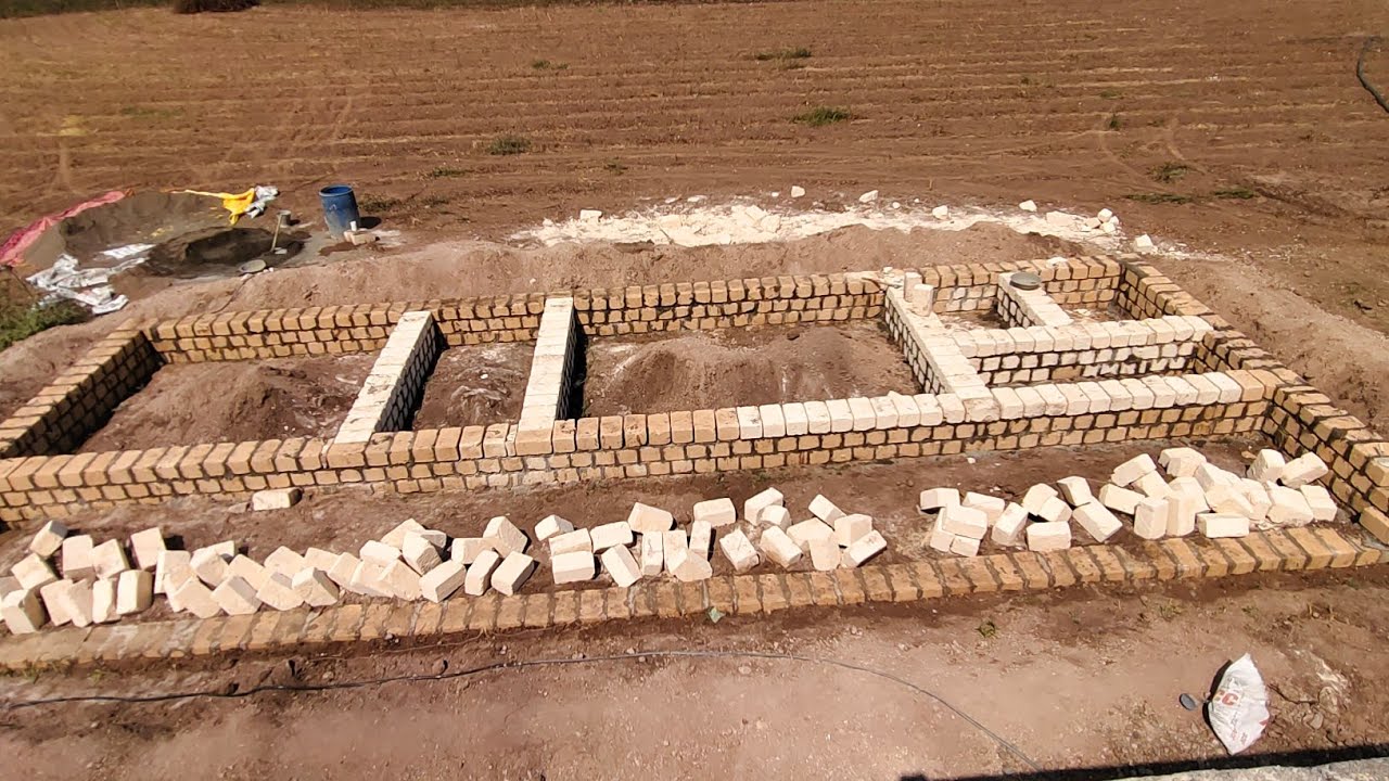 ON-SITE 2BHK CONSTRUCTION HOUSE BASEMENT FOUNDATION STONE MASONRY WORK 