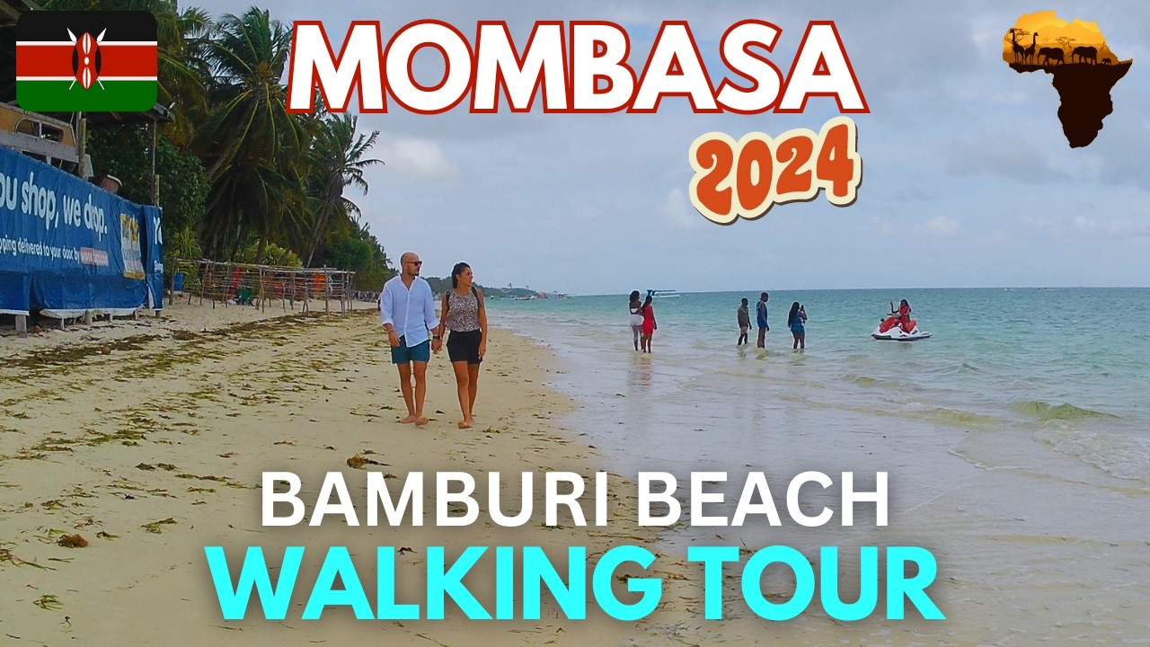 Living the Coastal Dream 🌞🌊 | [4K] Walking Tour on Bamburi Beach, Mombasa 🇰🇪