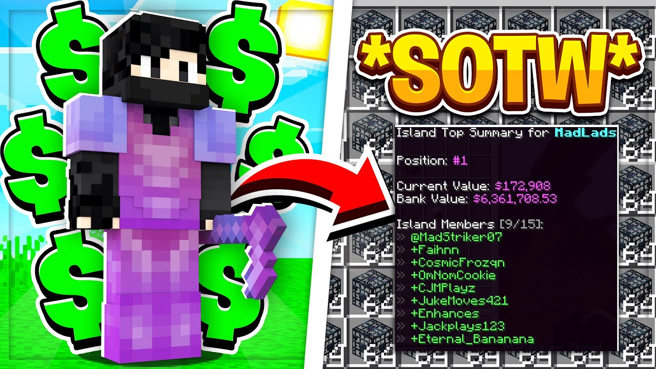 *RICHEST* SKYBLOCK SOTW WITH THE #1 ISLAND! | Minecraft Skyblock | ChaosCraft