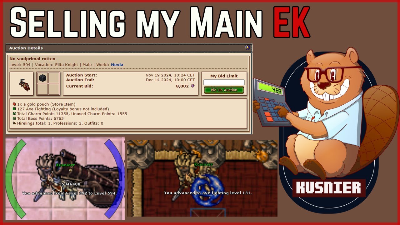 Selling my main EK (Bazaar) | Tibia