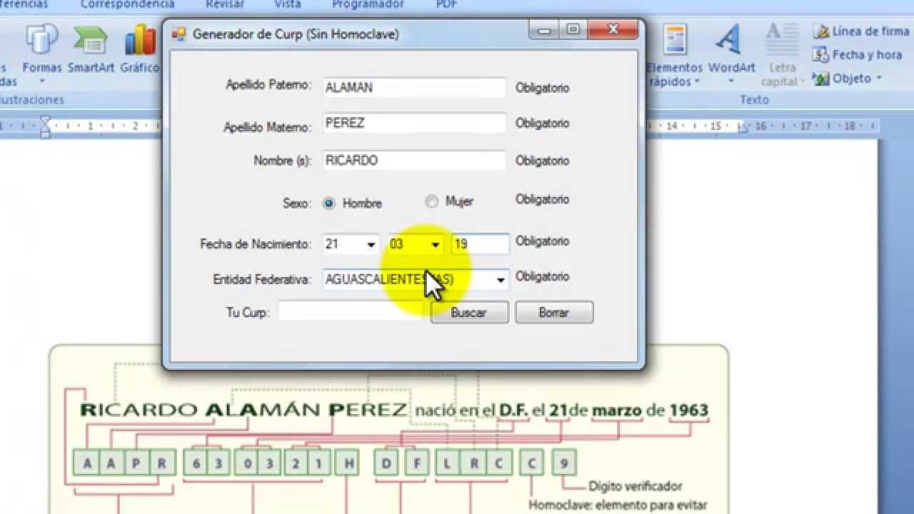 Hacer un formulario para obtener el Curp (sin el homoclave) con Visual Basic .NET 2013