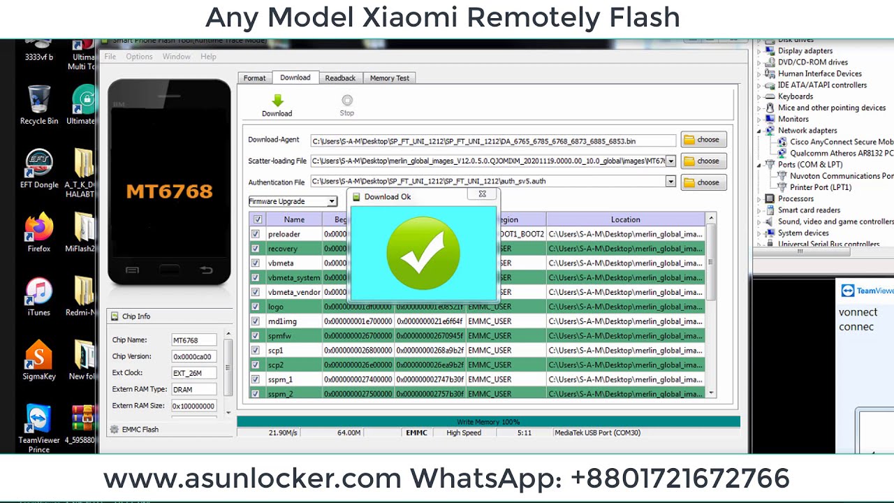 Xiaomi Redmi Note 9 Flash Dead Boot repair , Xiaomi Any model Flash and repair here instant