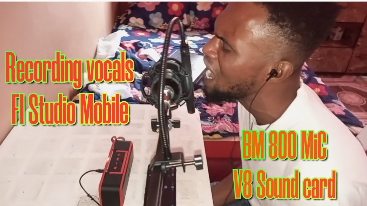 How to record vocals with Bm800 condenser mic and V8 sound card in fl Studio Mobile