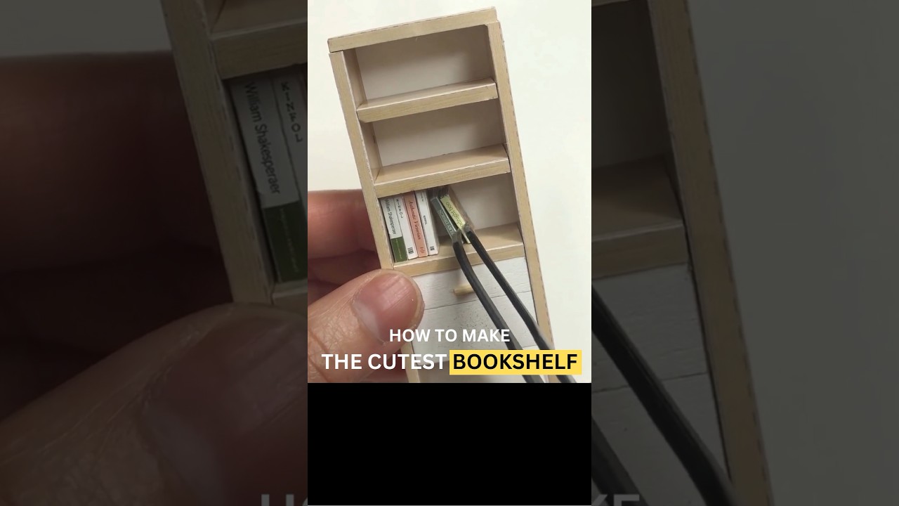 How to make the cutest bookshelf #diy #miniature #furniture